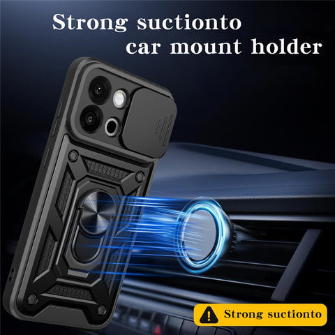 For OnePlus 13s 5G  /  13T 5G Case with Slide Camera Lid PC + TPU Kickstand Phone Cover