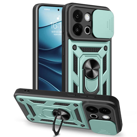 For OnePlus 13s 5G  /  13T 5G Case with Slide Camera Lid PC + TPU Kickstand Phone Cover