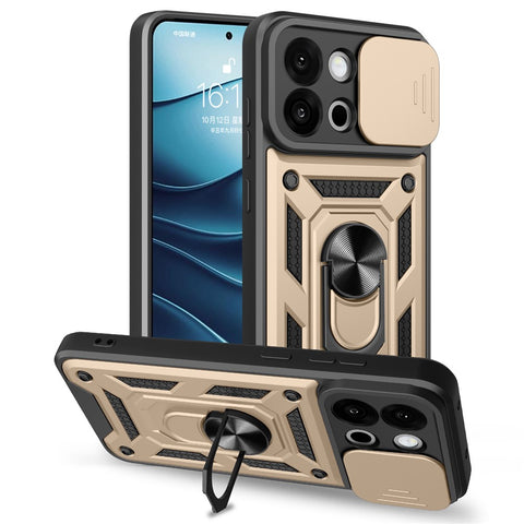 For OnePlus 13s 5G  /  13T 5G Case with Slide Camera Lid PC + TPU Kickstand Phone Cover
