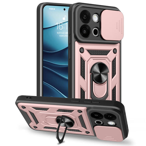 For OnePlus 13s 5G  /  13T 5G Case with Slide Camera Lid PC + TPU Kickstand Phone Cover
