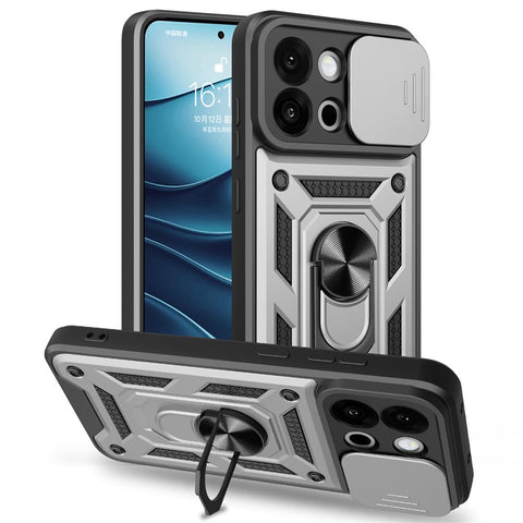 For OnePlus 13s 5G  /  13T 5G Case with Slide Camera Lid PC + TPU Kickstand Phone Cover