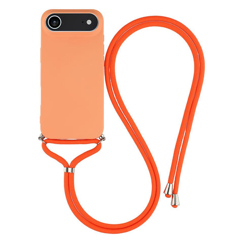 For iPhone Air Case Soft TPU Fiber Lining Phone Cover with Shoulder Strap