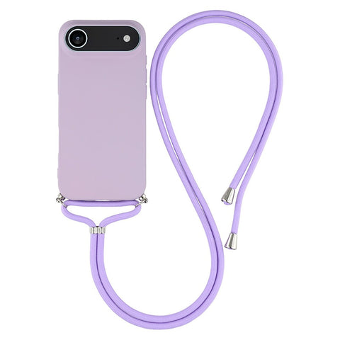 For iPhone Air Case Soft TPU Fiber Lining Phone Cover with Shoulder Strap