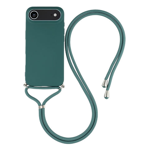 For iPhone Air Case Soft TPU Fiber Lining Phone Cover with Shoulder Strap