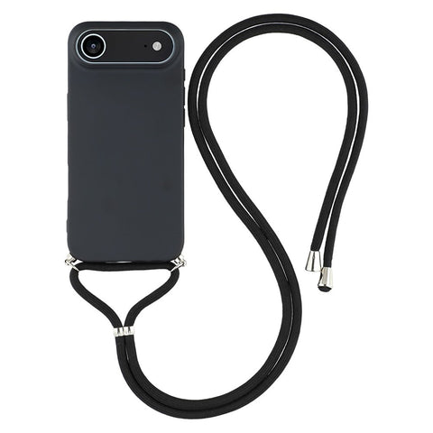 For iPhone Air Case Soft TPU Fiber Lining Phone Cover with Shoulder Strap