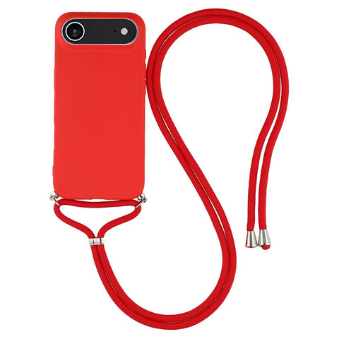 For iPhone Air Case Soft TPU Fiber Lining Phone Cover with Shoulder Strap