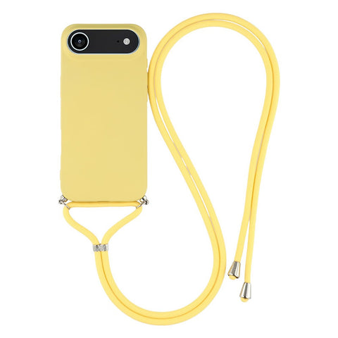 For iPhone Air Case Soft TPU Fiber Lining Phone Cover with Shoulder Strap