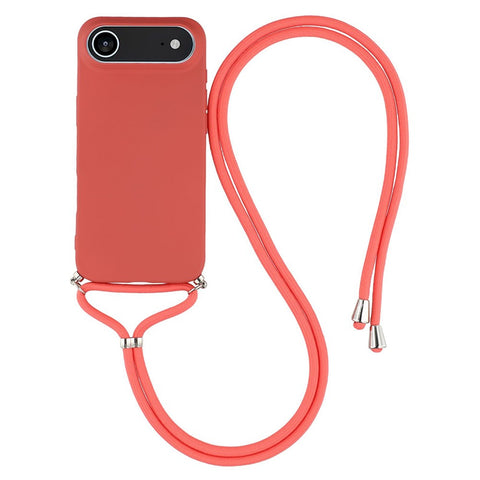 For iPhone Air Case Soft TPU Fiber Lining Phone Cover with Shoulder Strap