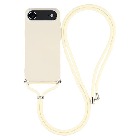 For iPhone Air Case Soft TPU Fiber Lining Phone Cover with Shoulder Strap