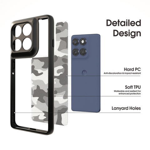 IBMRS For Motorola Edge 60 Fusion 5G / Edge 60 5G Case Soft TPU Frame Hard PC Back Anti-Fall Phone Cover