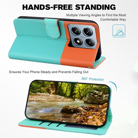 Cartoon Pet Series for Xiaomi 14T Pro Wallet Phone Case Splicing Leather Flip Cover