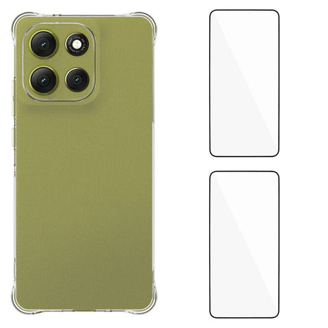WANLONFENG For Motorola Moto G86 5G TPU Case  WL2 Series 2.0mm Phone Cover with 2Pcs Tempered Glass Films
