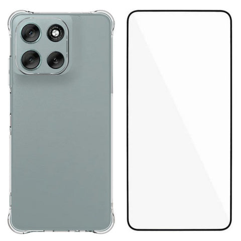 WANLONFENG For Motorola Moto G56 5G Case  WL Series 2.0mm TPU Phone Cover with Tempered Glass Film