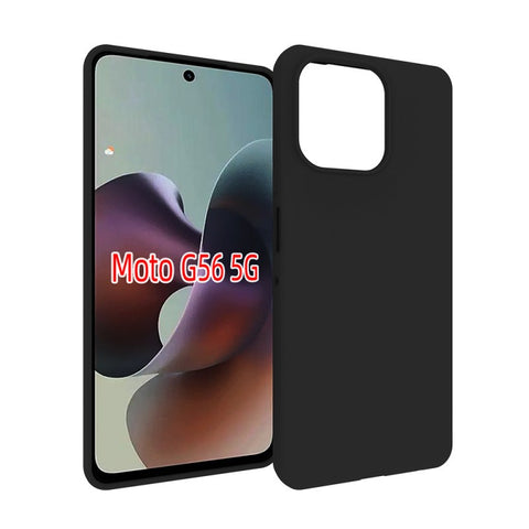 WANLONFENG For Motorola Moto G56 5G TPU Case  MS Series Matte Back Cover with Tempered Glass (Big Hole Lens)