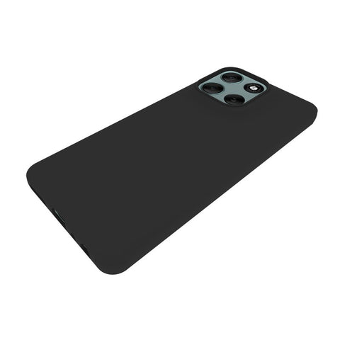 WANLONFENG For Motorola Moto G56 5G TPU Case  MS Series Matte Back Cover with Tempered Glass (Big Hole Lens)