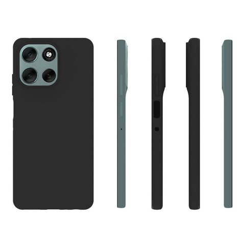 WANLONFENG For Motorola Moto G56 5G TPU Case  MS Series Matte Back Cover with Tempered Glass (Big Hole Lens)