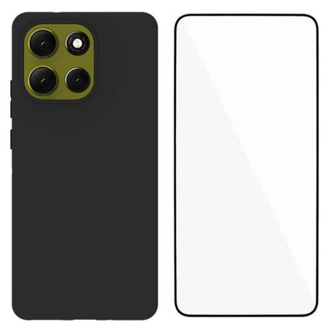 WANLONFENG For Motorola Moto G86 5G TPU Case  MS Series Matte Back Cover with Tempered Glass (Big Hole Lens)