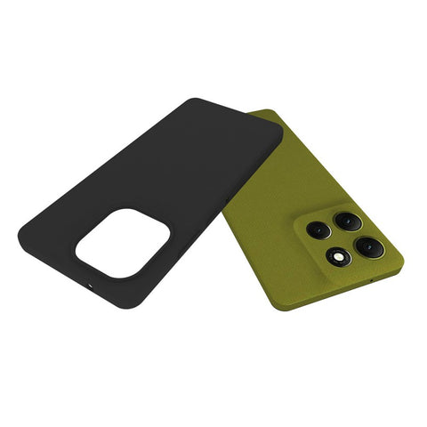 WANLONFENG For Motorola Moto G86 5G TPU Case  MS Series Matte Back Cover with Tempered Glass (Big Hole Lens)