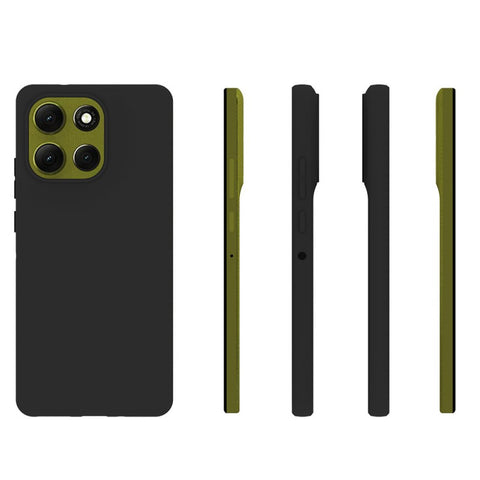 WANLONFENG For Motorola Moto G86 5G TPU Case  MS Series Matte Back Cover with Tempered Glass (Big Hole Lens)