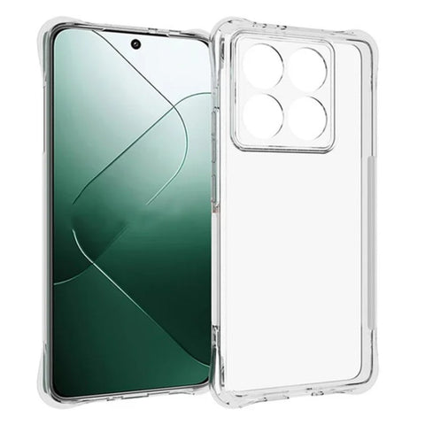 WANLONFENG For Xiaomi 14T Pro Clear TPU Case  TM Series 2.0mm Phone Back Cover