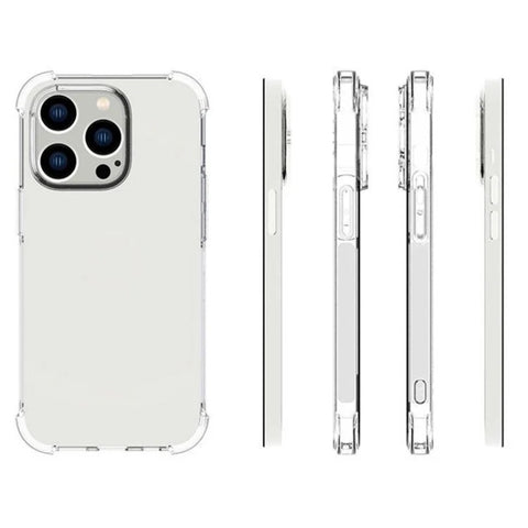 WANLONFENG For iPhone 12 Pro 6.1 inch Back Cover  TM Series 2.0mm Clear TPU Phone Case (Big Lens Hole)