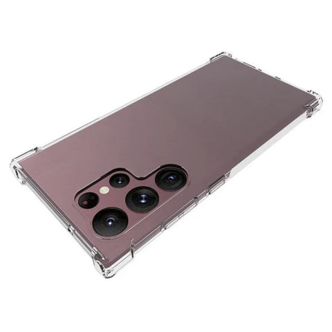 For Samsung Galaxy S23 Ultra Back Cover WANLONFENG TM Series 2.0mm Clear TPU Phone Case (Big Lens Hole)