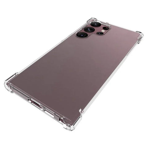 For Samsung Galaxy S23 Ultra Back Cover WANLONFENG TM Series 2.0mm Clear TPU Phone Case (Big Lens Hole)