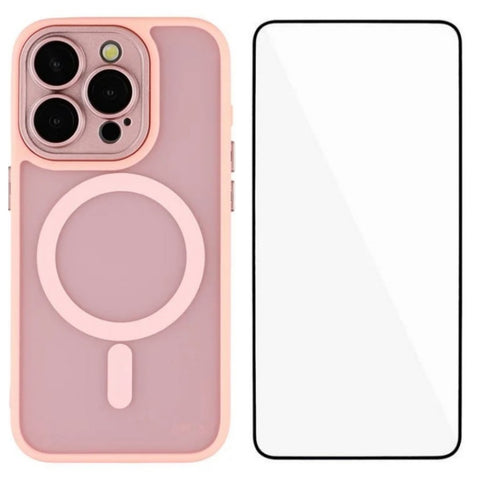 WANLONFENG For iPhone 12 Pro 6.1 inch Case Compatible with MagSafe  QB Series PC TPU Phone Cover with Screen Film