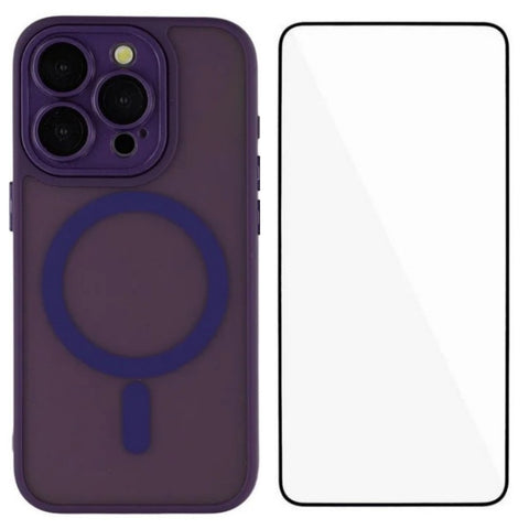 WANLONFENG For iPhone 12 Pro 6.1 inch Case Compatible with MagSafe  QB Series PC TPU Phone Cover with Screen Film