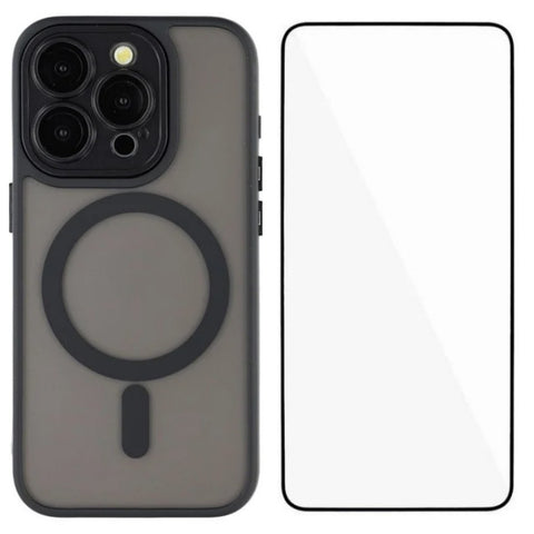 WANLONFENG For iPhone 12 Pro Max 6.7 inch Case Compatible with MagSafe  QB Series PC TPU Phone Cover with Screen Film