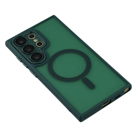 For Samsung Galaxy S23 Ultra Magnetic Case WANLONFENG QB Series PC TPU Phone Cover with Screen Film