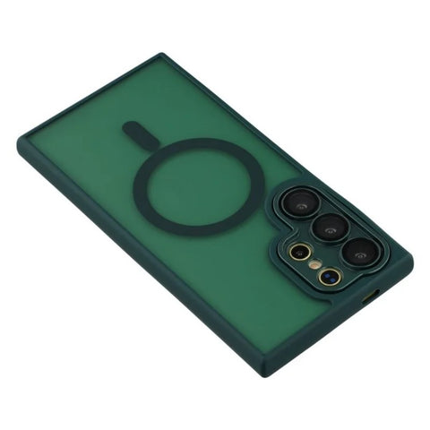 For Samsung Galaxy S23 Ultra Magnetic Case WANLONFENG QB Series PC TPU Phone Cover with Screen Film