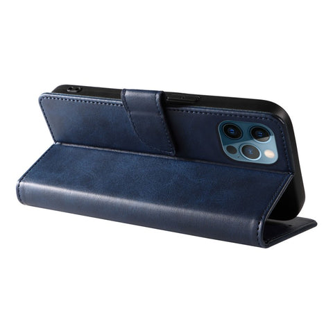 WANLONFENG For iPhone 12 Pro 6.1 inch Leather Case  NW Series Calf Texture Flip Wallet Phone Cover