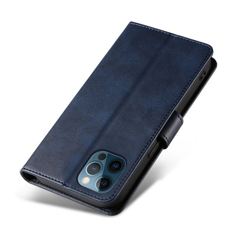 WANLONFENG For iPhone 12 Pro 6.1 inch Leather Case  NW Series Calf Texture Flip Wallet Phone Cover