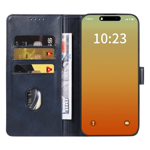 WANLONFENG For iPhone 12 Pro Max 6.7 inch Leather Case  NW Series Calf Texture Flip Wallet Phone Cover