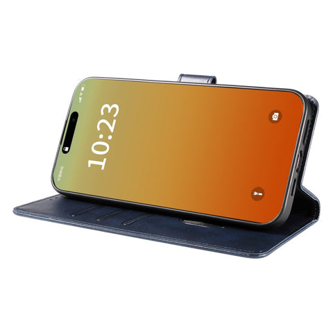 WANLONFENG For iPhone 12 Pro Max 6.7 inch Leather Case  NW Series Calf Texture Flip Wallet Phone Cover
