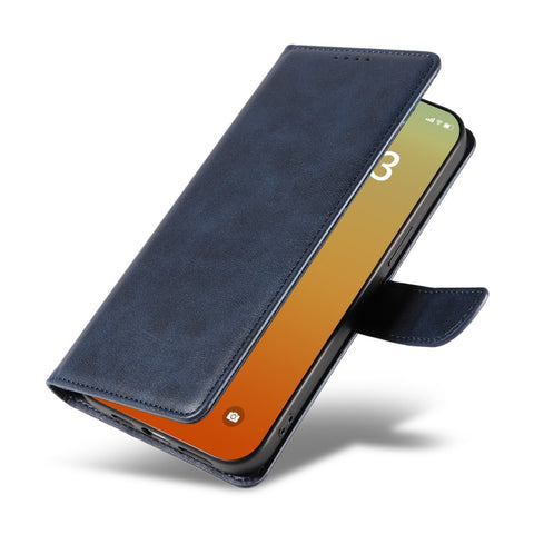 WANLONFENG For iPhone 12 Pro Max 6.7 inch Leather Case  NW Series Calf Texture Flip Wallet Phone Cover