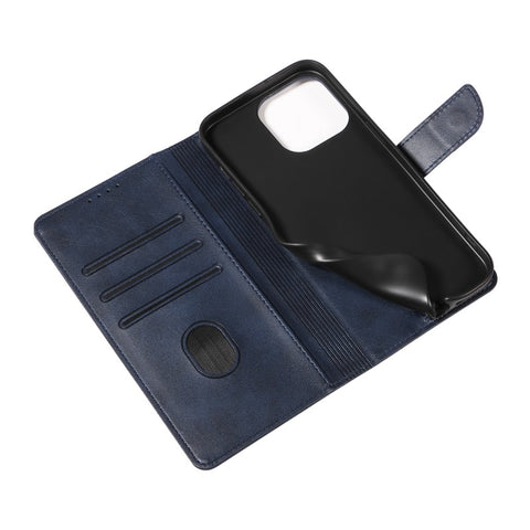 WANLONFENG For iPhone 12 Pro Max 6.7 inch Leather Case  NW Series Calf Texture Flip Wallet Phone Cover
