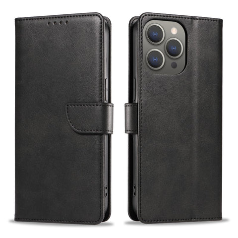 WANLONFENG For iPhone 12 Pro Max 6.7 inch Leather Case  NW Series Calf Texture Flip Wallet Phone Cover