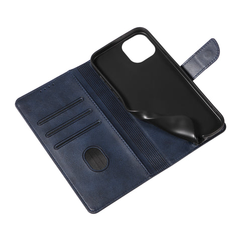 WANLONFENG For iPhone 14 Plus Leather Case  NW Series Calf Texture Flip Wallet Phone Cover