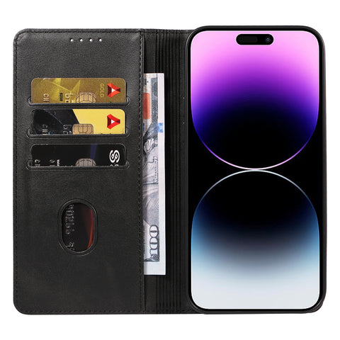 WANLONFENG For iPhone 12 Pro Max 6.7 inch Wallet Case  NW1 Series Magnetic Closure Calf Texture Leather Phone Cover