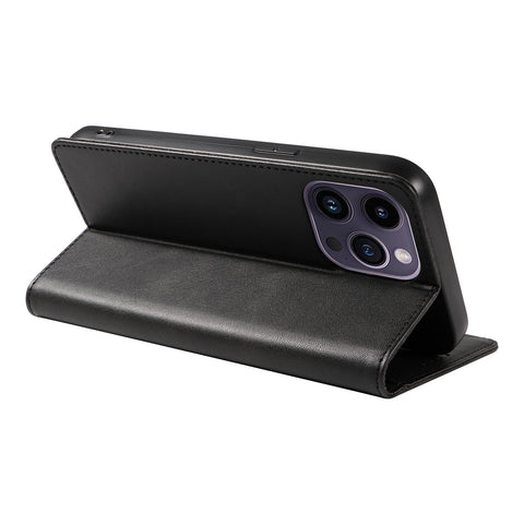 WANLONFENG For iPhone 12 Pro Max 6.7 inch Wallet Case  NW1 Series Magnetic Closure Calf Texture Leather Phone Cover