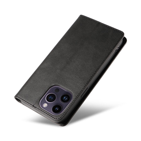 WANLONFENG For iPhone 12 Pro Max 6.7 inch Wallet Case  NW1 Series Magnetic Closure Calf Texture Leather Phone Cover