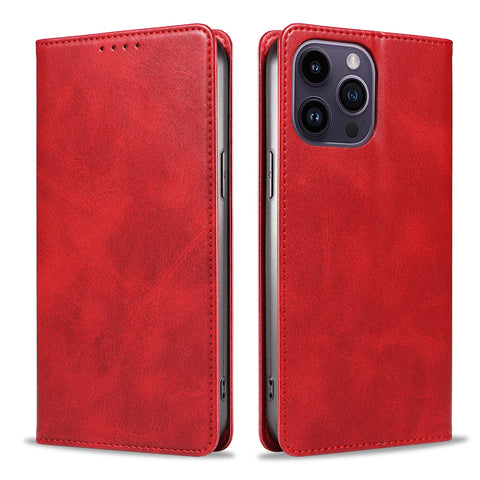 WANLONFENG For iPhone 12 Pro Max 6.7 inch Wallet Case  NW1 Series Magnetic Closure Calf Texture Leather Phone Cover
