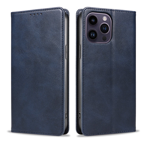 WANLONFENG For iPhone 12 Pro Max 6.7 inch Wallet Case  NW1 Series Magnetic Closure Calf Texture Leather Phone Cover