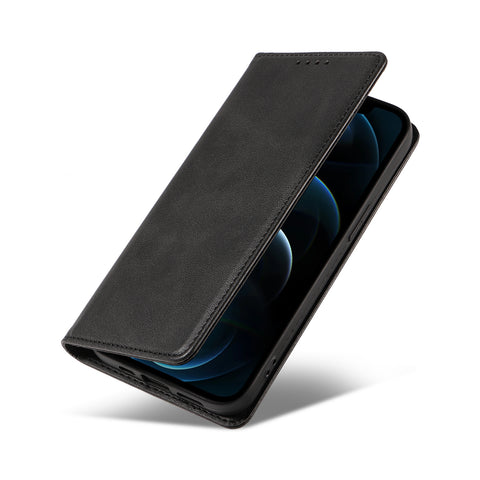 WANLONFENG For iPhone 12 Pro 6.1 inch Wallet Case  NW1 Series Magnetic Closure Calf Texture Leather Phone Cover