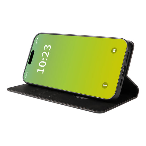 WANLONFENG For iPhone 14 Plus Wallet Case  NW1 Series Magnetic Closure Calf Texture Leather Phone Cover
