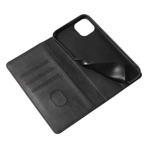 WANLONFENG For iPhone 14 Plus Wallet Case  NW1 Series Magnetic Closure Calf Texture Leather Phone Cover