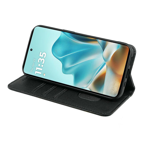 For Motorola Edge 60 Fusion 5G Wallet Case Magnetic Closing PU Leather Phone Cover with Wrist Strap
