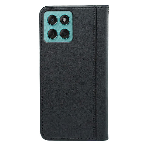 For Motorola Edge 60 Fusion 5G Wallet Case Magnetic Closing PU Leather Phone Cover with Wrist Strap